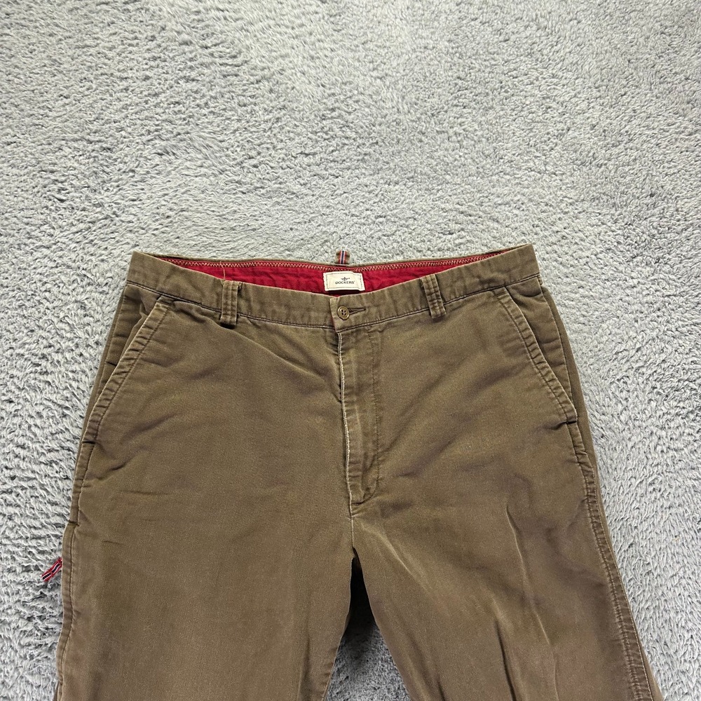 Dockers Pant Mens 36x34 Brown Cotton Khakis Straight Relaxed Utility Workwear - Picture 2 of 11